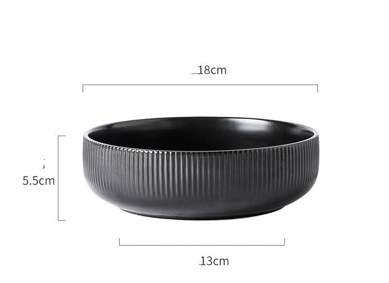 black underglaze rice bowl set of white ceramic table