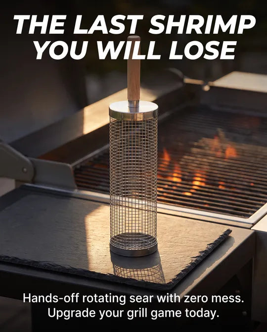 Rotating BBQ Grill Basket Tube