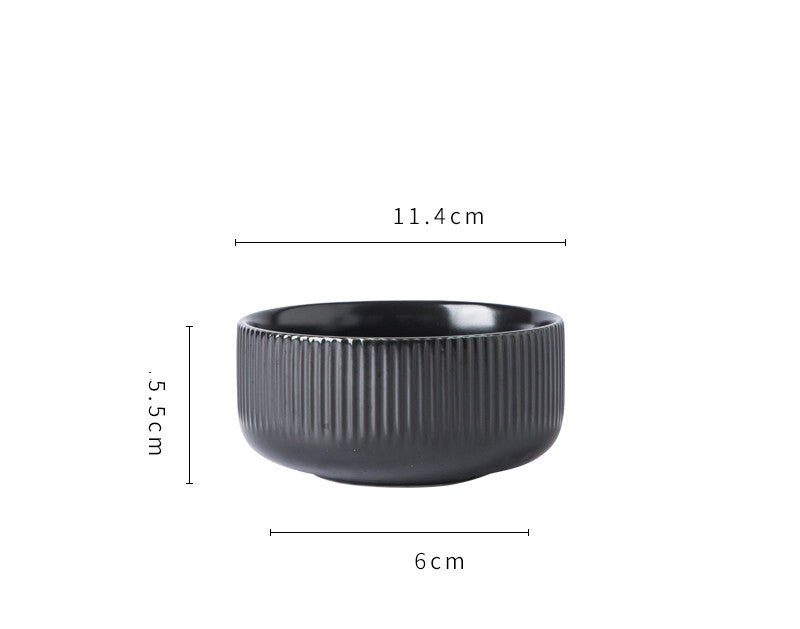 black underglaze rice bowl set of white ceramic table