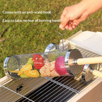 Rotating BBQ Grill Basket Tube