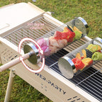 Portable Rotating Round BBQ Grill Tube